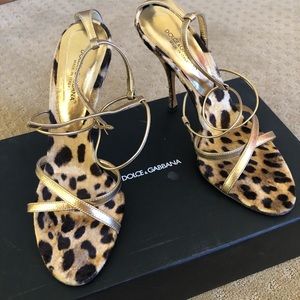 Dolce & Gabbana Nappa Choury golden leopard sandal